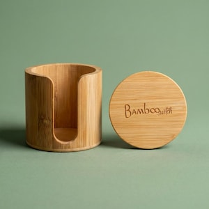 Bamboo Facial Rounds Holder: Natural Makeup Remover Pad Organizer