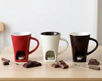 Ceramic Chocolate Fondue Mug with Candle Warmer