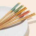 Bamboo Chopsticks Set: Multicolor, Reusable, Compostable (4 Pack)