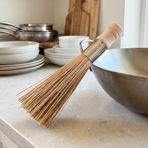 Set of 3 Bamboo Wok Brush | Cleaning Tool for Wok Pots & Pans