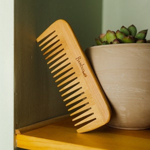 Bamboo Pointed Wide Tooth Comb | Hair Care | Bathroom | Eco Friendly | Plastic Free | Sustainable | Plant Based | Compostable | Natural