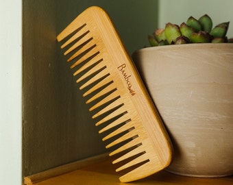 Bamboo Pointed Wide Tooth Comb | Hair Care | Bathroom | Eco Friendly | Plastic Free | Sustainable | Plant Based | Compostable | Natural