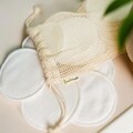 20 Reusable, Organic Bamboo Cotton Facial Rounds | Makeup Remover Pads in Organic Cotton Mesh Wash Bag | Plastic Free | Washable | Cleansing