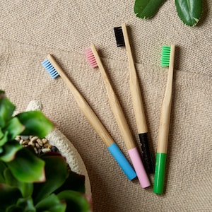 Bamboo Toothbrush with Soft Bristles – Eco Friendly & Sustainable | Multiple Color Handles