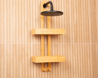 Overhead Bamboo Shower Caddy | Bathroom | Shower Organization | Plastic Free | Zero Waste | House Warming Gift