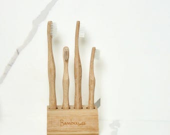 Family Bamboo Toothbrush Bundle - 4 Pack Eco-Friendly Set