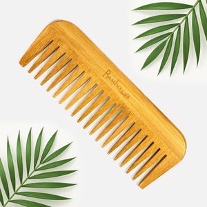 Eco Friendly Bamboo Wide Tooth Comb | Pointed Wooden Hair Comb | Sustainable Hair & Beauty Accessory