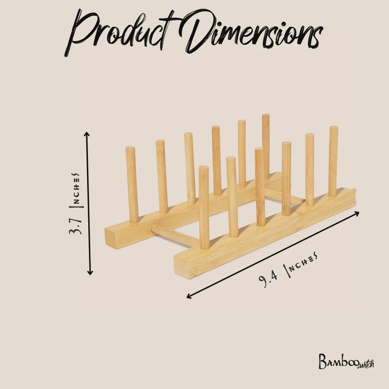 Bamboo Drying Rack: Earth Friendly Dish Drying | Minimalist Counter Top image 5
