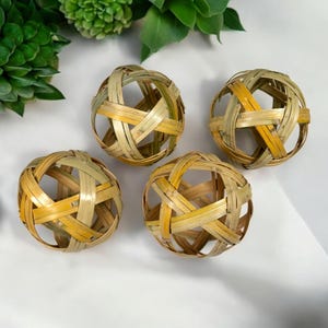Handwoven Bamboo Ornament Ball | Natural Decorative Sphere | Eco-Friendly Home Decor Accent