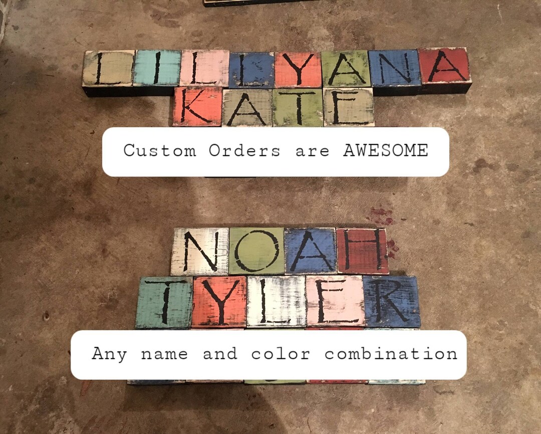 Name Blocks Chatter Blocks Custom Wooden Name Blocks Baby Etsy
