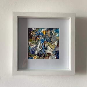 Framed abstract piece using acrylic paint
