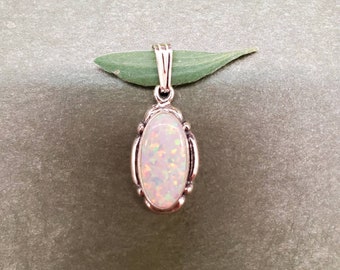 Sterling Silver Pendant Loose Pendant With a Small Bail White Opal Southwestern Jewelry Q925 Small White Opal Pendant Without Chain