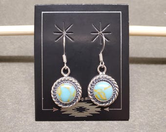 ZZ-097 | Dainty Turquoise Dangle Earrings, Southwestern Turquoise