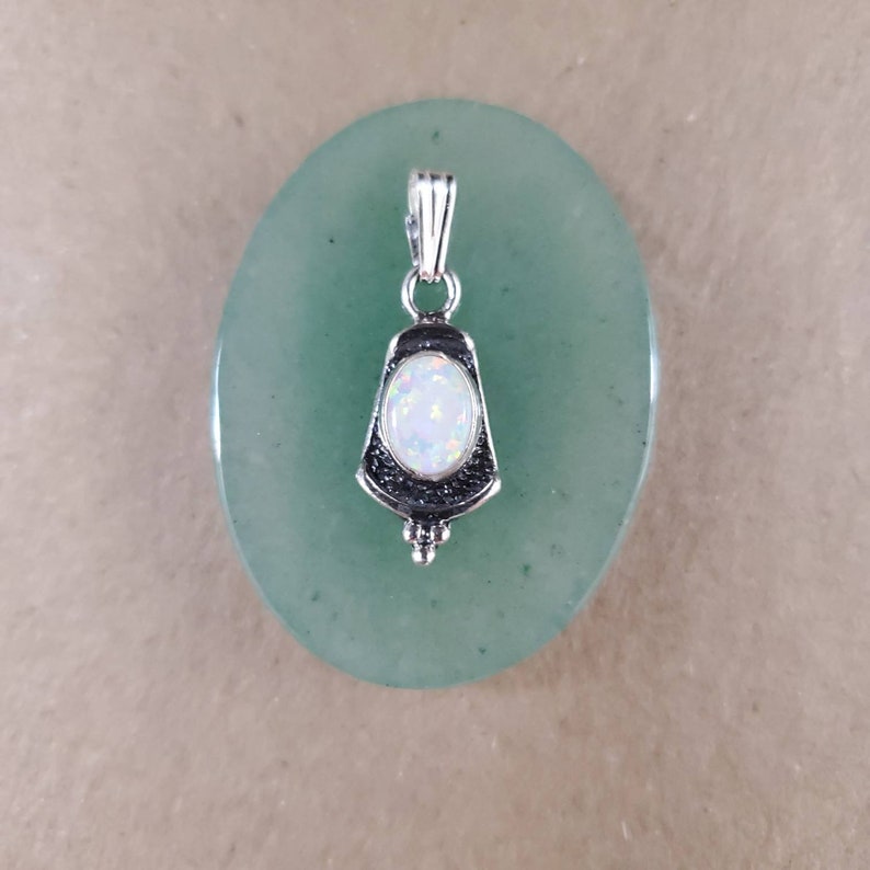 Sterling Silver Pendant Loose Pendant With a Small Bail White Opal Southwestern Jewelry Q925 Small White Opal Pendant Without Chain