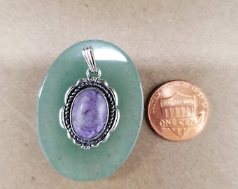 Dainty Purple Charoite Necklace Pendant | Charoite Pendant | Sterling Silver Charoite Jewelry | Charoite Southwestern Pendant | Made in USA