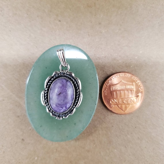 Dainty Purple Charoite Necklace Pendant | Charoite Pendant | Sterling Silver Charoite Jewelry | Charoite Southwestern Pendant | Made in USA