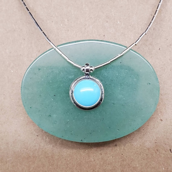 Q925 Small Turquoise Necklace Simple Turquoise Necklace With Etsy