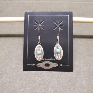 ZZ-103 | Dainty Turquoise Dangle Earrings, Southwestern Turquoise Earrings, Sterling Silver Turquoise Earrings, Turquoise Drop, Gift For Her