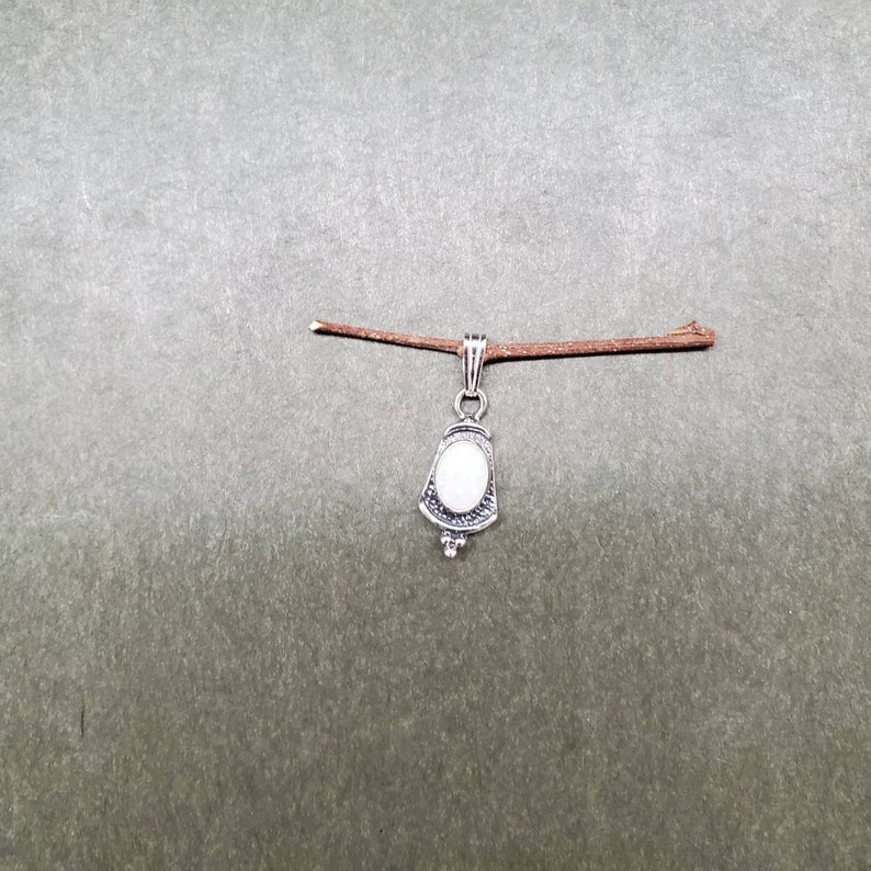 Sterling Silver Pendant Loose Pendant With a Small Bail White Opal Southwestern Jewelry Q925 Small White Opal Pendant Without Chain