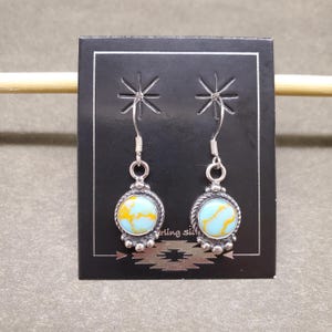 ZZ-086 | Dainty Turquoise Dangle Earrings, Southwestern Turquoise Earrings, Sterling Silver Turquoise Earrings, Turquoise Drop, Gift For Her