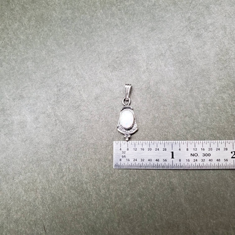 Sterling Silver Pendant Loose Pendant With a Small Bail White Opal Southwestern Jewelry Q925 Small White Opal Pendant Without Chain