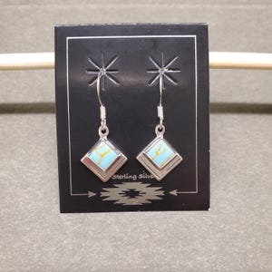 ZZ-106 | Dainty Turquoise Dangle Earrings, Southwestern Turquoise Earrings, Sterling Silver Turquoise Earrings, Turquoise Drop, Gift For Her