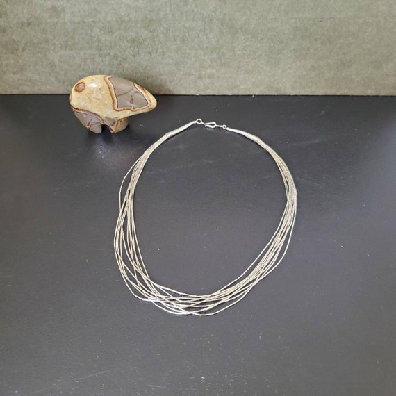 Liquid Silver Necklace 10 Strands Sterling Silver - Made in the USA Liquid Silver Necklace 10 Strands Sterling Silver - Made in the USA