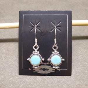 ZZ-084 | Dainty Turquoise Dangle Earrings, Southwestern Turquoise Earrings, Sterling Silver Turquoise Earrings, Turquoise Drop, Gift For Her