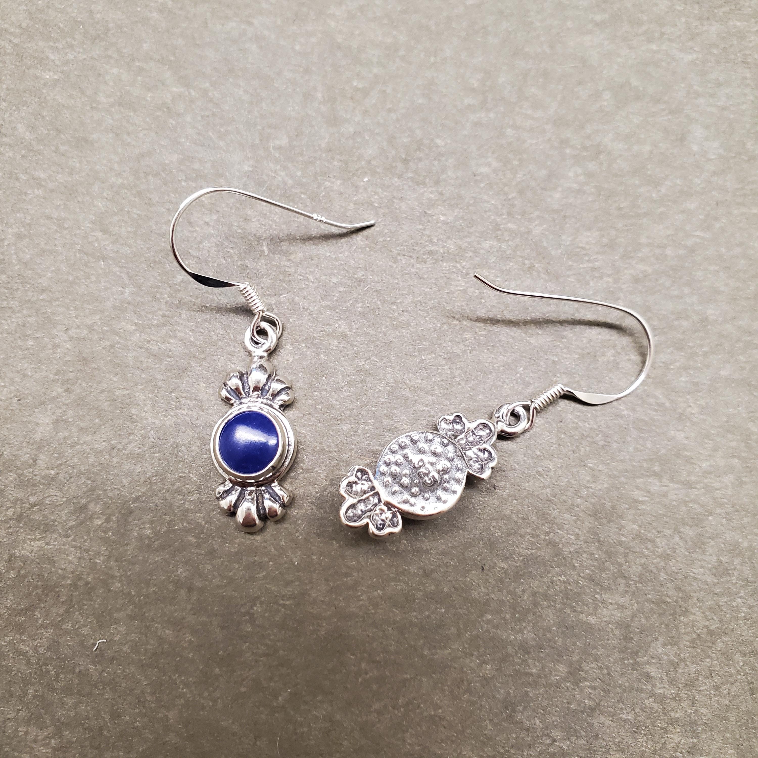 Lapis LazuLiです! ZZ-038 | Blue Lapis Earrings, Solid Sterling Silver Blue