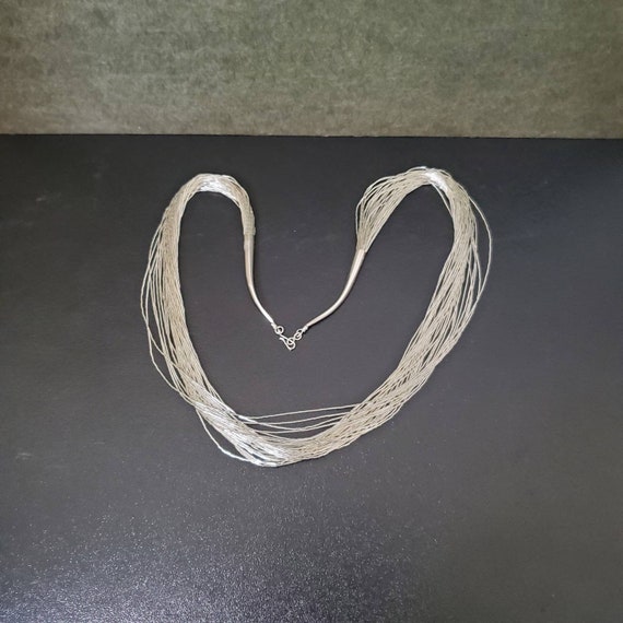 Liquid Silver Necklace 10 Strands Sterling Silver - Made in the USA Liquid Silver Necklace 10 Strands Sterling Silver - Made in the USA