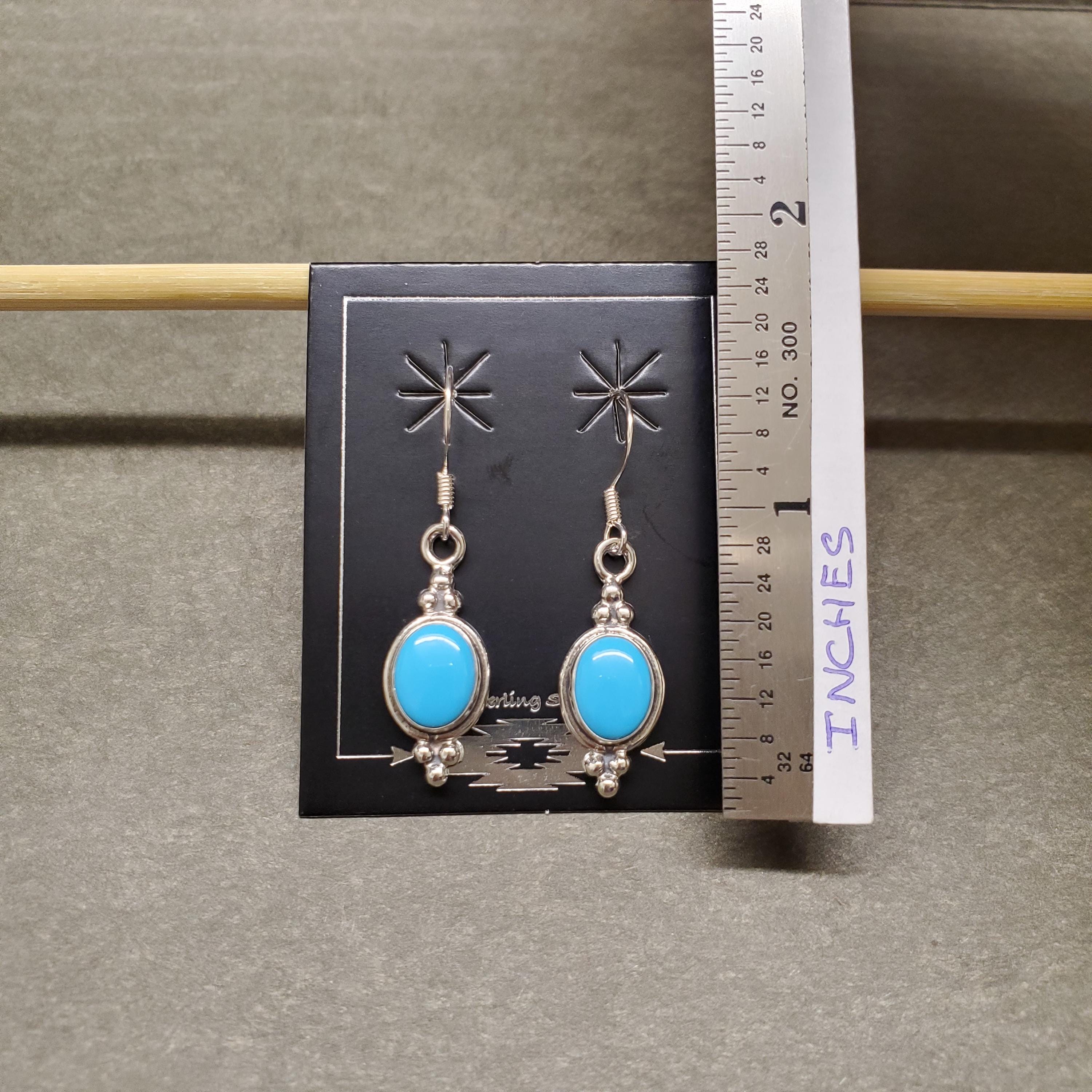 ZZ-061 | Dainty Blue Turquoise Dangle Earrings, Turquoise