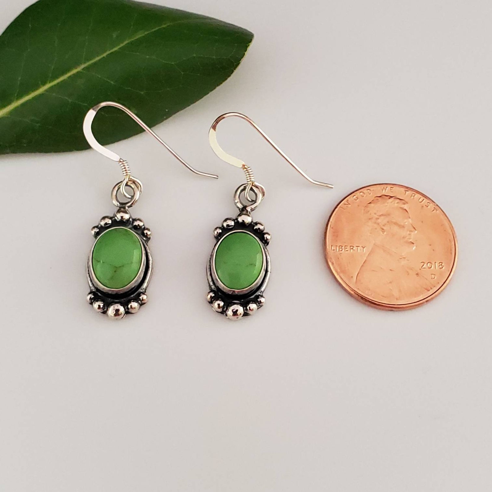 Q925 Dainty Green Gaspeite Dangle Earrings Gaspeite Earrings Etsy