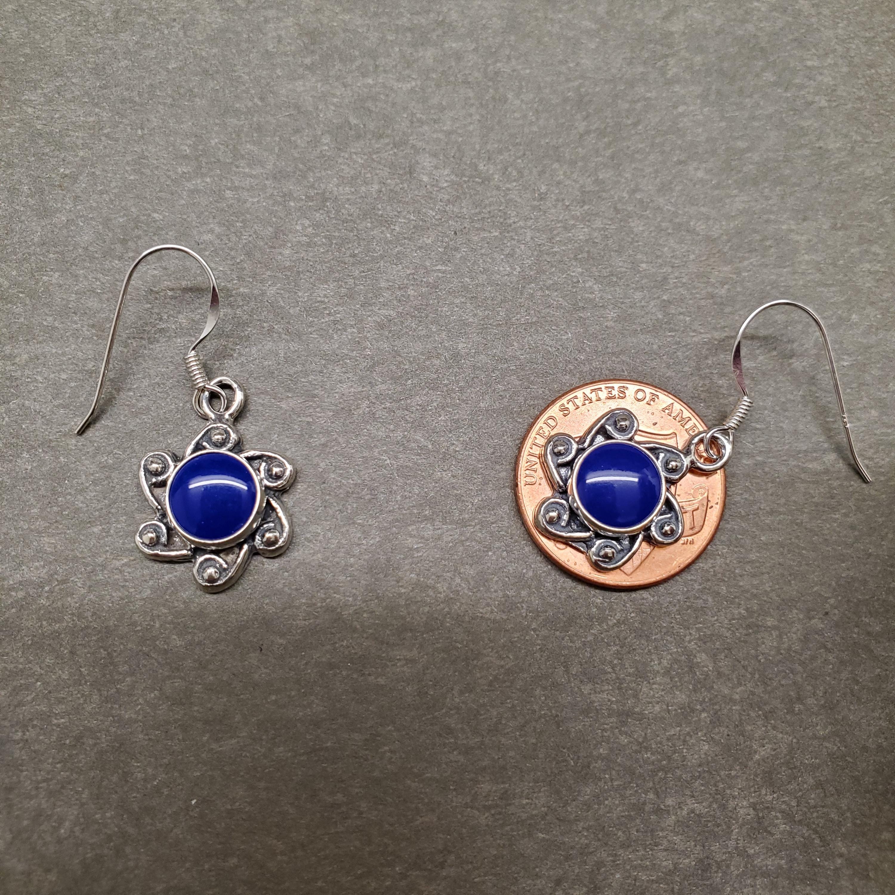 ☆ Lapis ☆ ZZ-029 | Blue Lapis Earrings, Solid Sterling Silver Blue