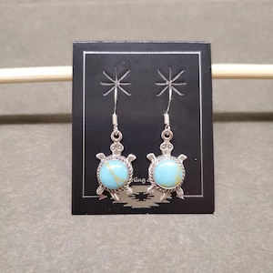 ZZ-116 | Dainty Turquoise Dangle Earrings, Southwestern Turquoise Earrings, Sterling Silver Turquoise Earrings, Turquoise Drop, Gift For Her