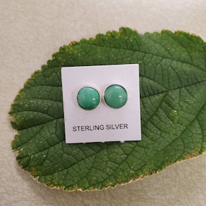 Q925 Green Jade Stud Earrings | Jadedite Post Earrings | Sterling Silver Stud Earrings | Dainty Green Studs | Everyday Jewelry Made in USA