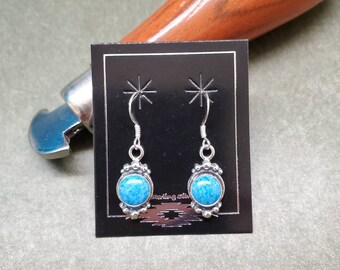 Q925 Blue Denim Lapis Dangle Earrings | Sterling Silver Dangle Earrings | Sterling Silver Blue Denim Jewelry | Silver Earrings Made in USA
