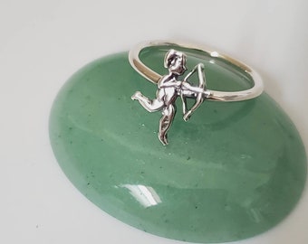 Sterling Silver Cupid Ring | Simple Love Ring | Rings Size 6 to 9 | Lady Ring | Silver Ring | Solid Ring | Love | Angle Ring Made in USA