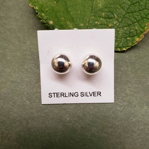 Q925 7 mm sterling zilveren ballpost oorbellen | Kogelpalen | Sterling zilveren bol oorbel studs | Post oorbellen | Sierlijke zilveren oorbellen