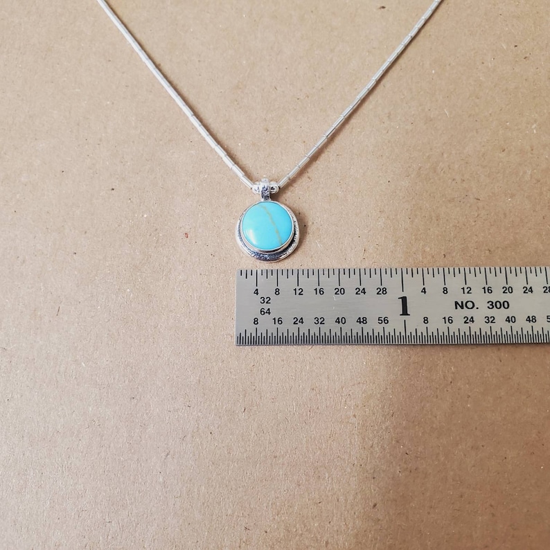 Q925 Small Turquoise Necklace Simple Turquoise Necklace With Etsy