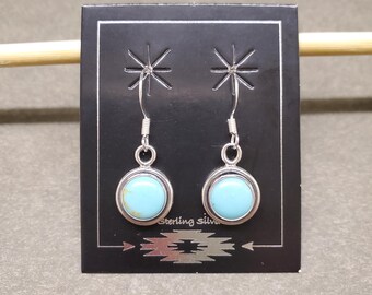 ZZ-089 | Dainty Turquoise Dangle Earrings, Southwestern Turquoise Earrings, Sterling Silver Turquoise Earrings, Turquoise Drop, Gift For Her