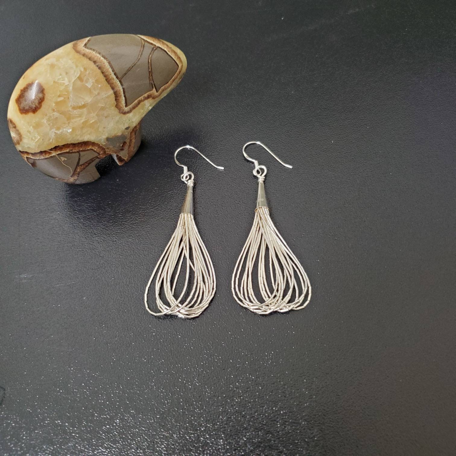 Liquid silver earrings deals