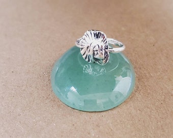Q925 Sterling Silver Charm Chief Ring | Lady Ring Size 6 to 9 US | Indian Face on Ring | Solid Ring | Simple Ring | Indian Chief Ring | Boho
