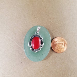 Lovely Silver Red Coral Necklace Pendant Without Chain | Sterling Silver Red Coral Pendant | Southwestern Jewelry | Silver Red Coral Pendant