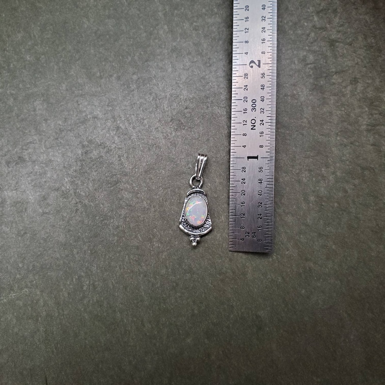 Sterling Silver Pendant Loose Pendant With a Small Bail White Opal Southwestern Jewelry Q925 Small White Opal Pendant Without Chain