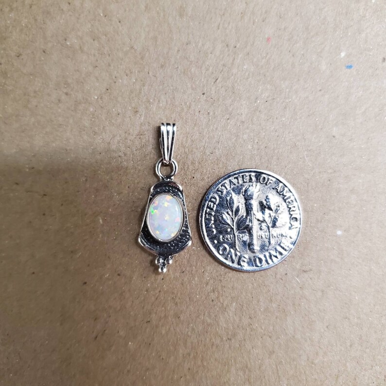 Sterling Silver Pendant Loose Pendant With a Small Bail White Opal Southwestern Jewelry Q925 Small White Opal Pendant Without Chain