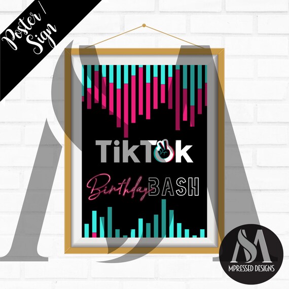 Custom TikTok Inspired Printables, TikTok Sign, Tiktok poster, Made To Match, Mpressed DIGITAL FILE Il_570xn