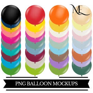 45 Balloon Mockups Bundle for Event Planners and Balloon Decor Artists | Graphic Illustration PNG Digital Files