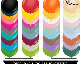 45 Balloon Mockups Bundle for Event Planners and Balloon Decor Artists | Graphic Illustration PNG Digital Files