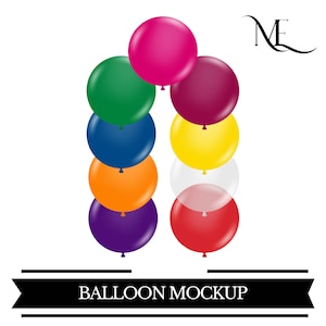 9 Balloon Mockups Bundle for Event Planners and Balloon Artists | Decor Graphic Illustration PNG Digital Files