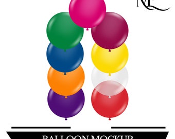 9 Balloon Mockups Bundle for Event Planners and Balloon Artists | Decor Graphic Illustration PNG Digital Files